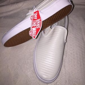 M7/W8.5 Vans Classic Slip-On | Birch Moto Leather